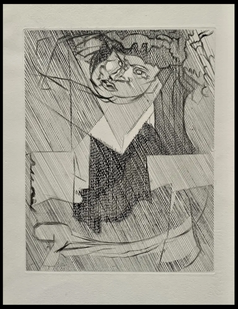 Água-Forte Villon - Tête de femme 