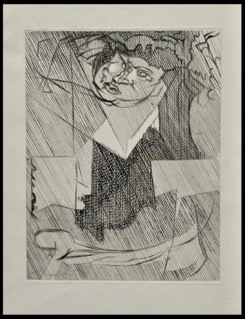 Água-Forte Villon - Tête de femme 