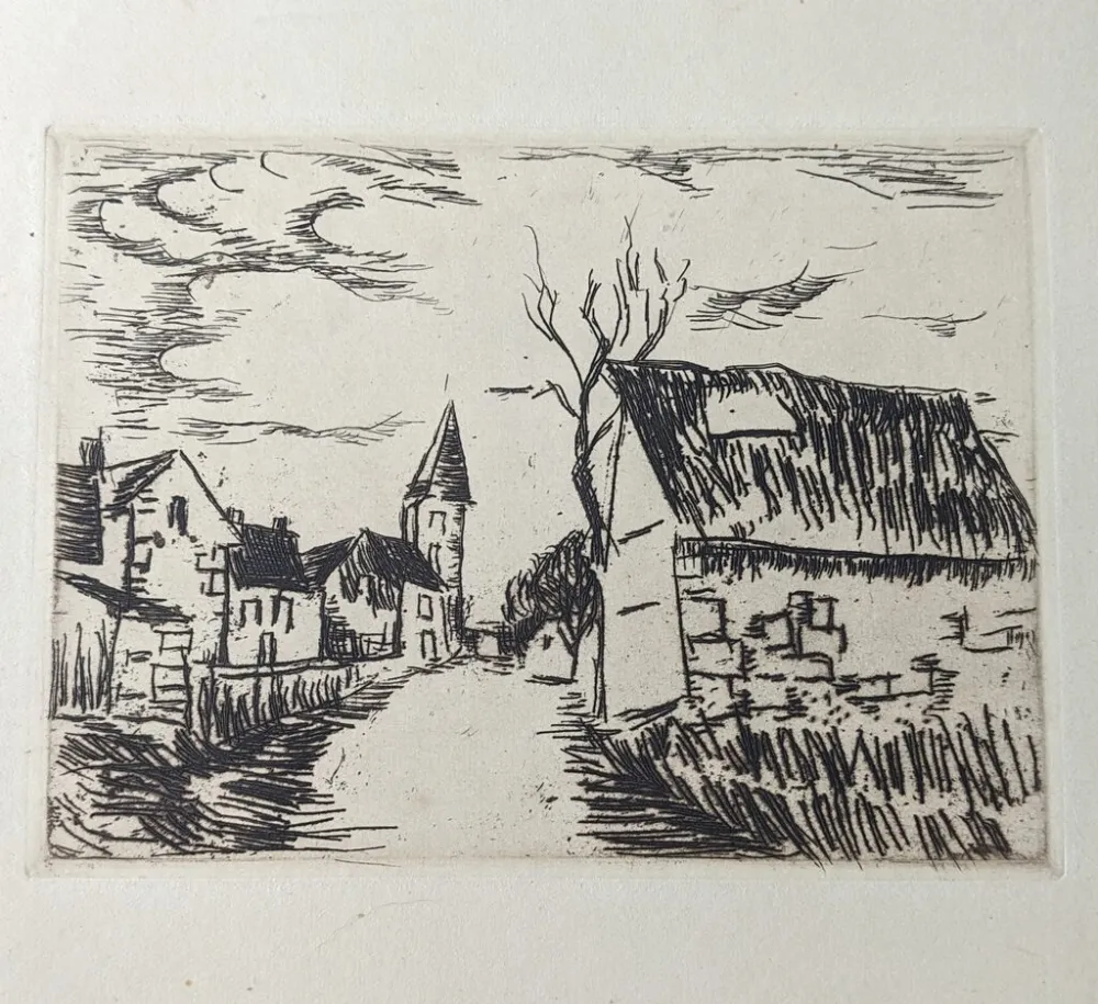 Gravura Vlaminck - Environs de Marines / Oise