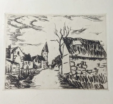 Gravura Vlaminck - Environs de Marines / Oise