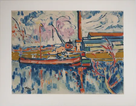 Litografia Vlaminck - La Seine vers Chatou
