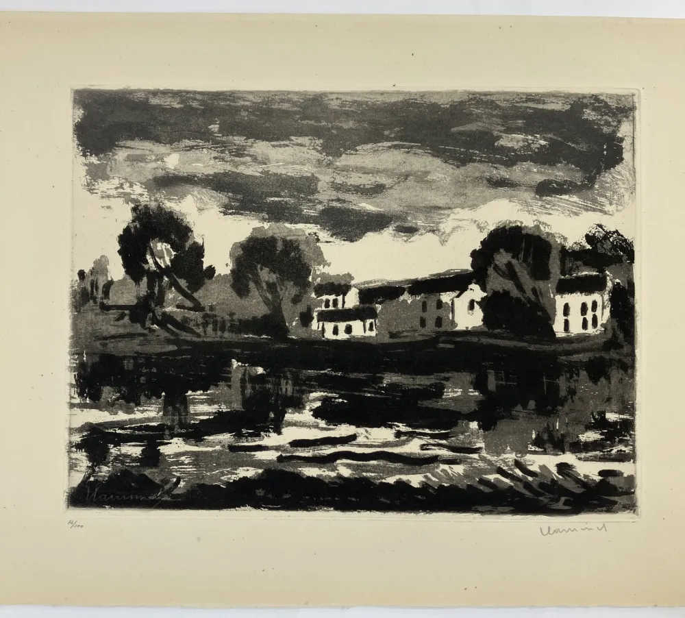 Água-Tinta Vlaminck - L'Oise à Cergy, 1924