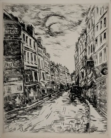Gravura Vlaminck - Paris 1937 : La Montagne Sainte-Geneviève