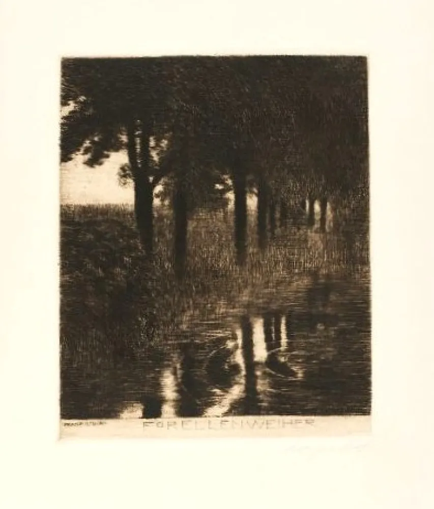 Água-Forte Von Stuck - Forellenweiher