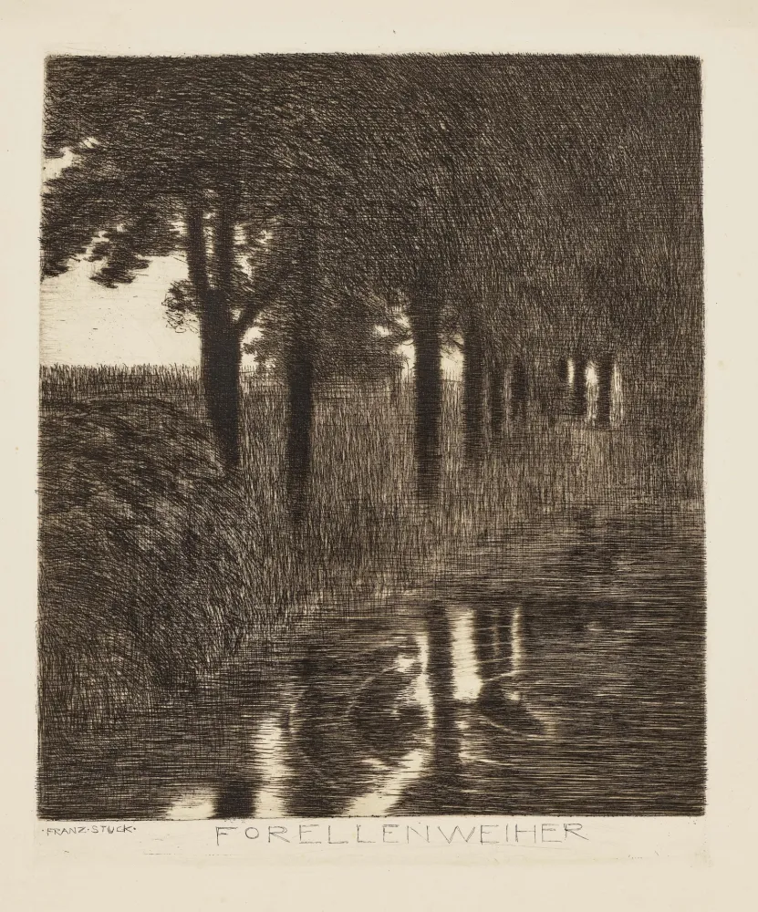 Água-Forte Von Stuck - Forellenweiher