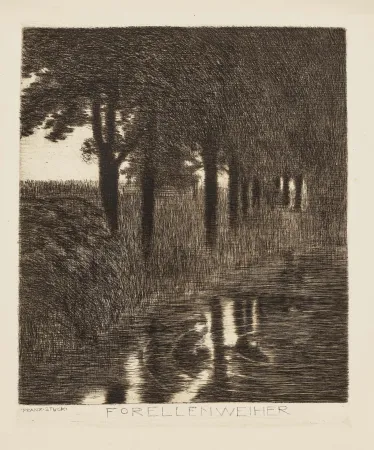 Água-Forte Von Stuck - Forellenweiher