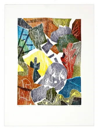 Xilogravura Voss - Chemin de bois 