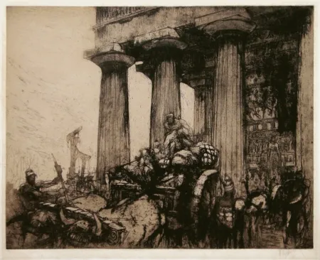 Gravura Walcot - Sack of a Sicilian Temple