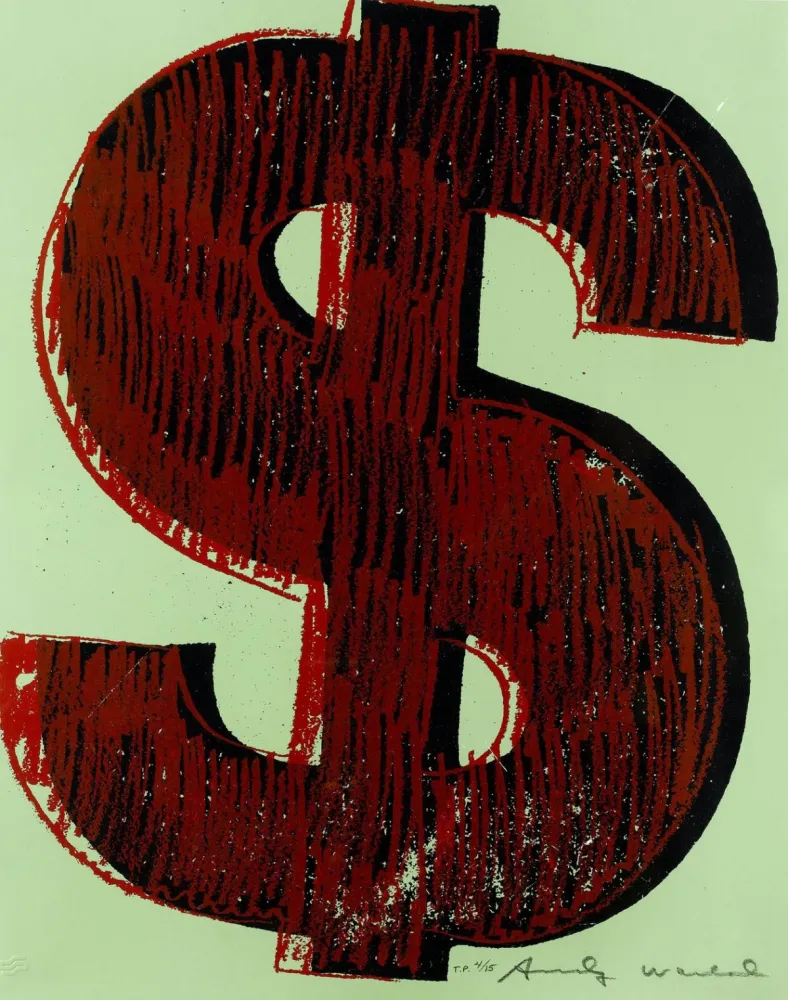 Serigrafia Warhol - Dollar Sign, Red (FS II.274)
