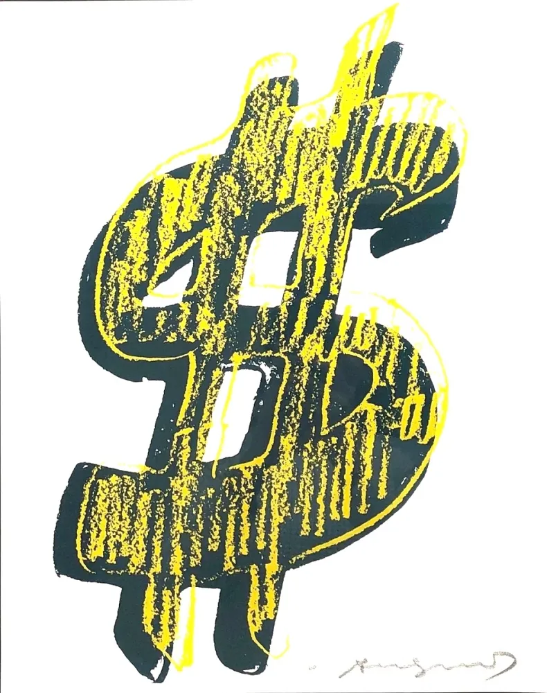Serigrafia Warhol - Dollar Sign, Yellow (FS II.278)