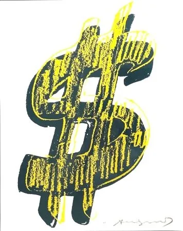 Serigrafia Warhol - Dollar Sign, Yellow (FS II.278)