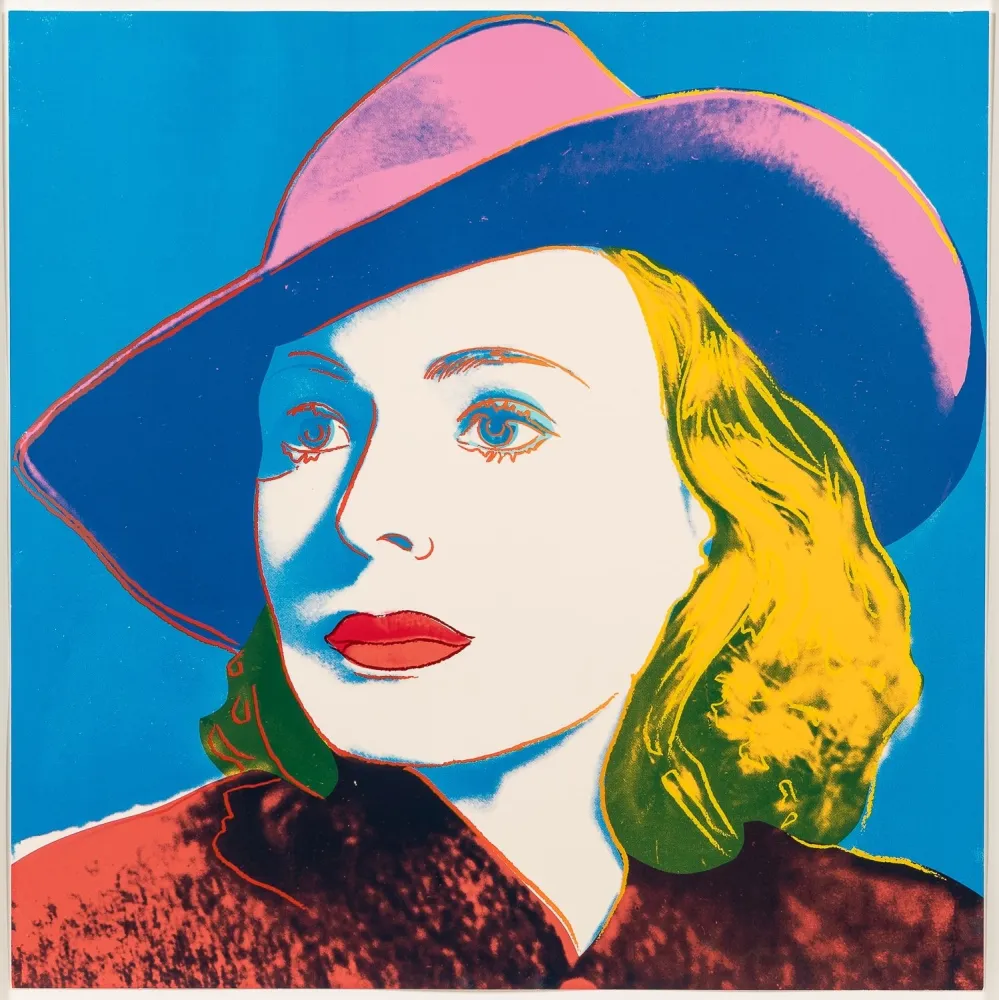 Serigrafia Warhol - Ingrid Bergman with hat