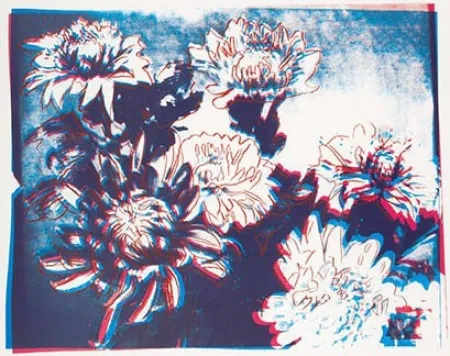 Serigrafia Warhol - Kiku Blue & Red