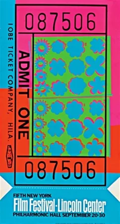 Serigrafia Warhol - Lincoln Center Film Festival Ticket (Feldman & Schellmann II.19)