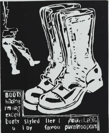 Serigrafia Warhol - Paratrooper Boots Negative