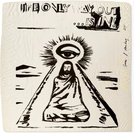 Serigrafia Warhol - The Only Way Out is In (FS IIIA.55) (Silk Scarf) 