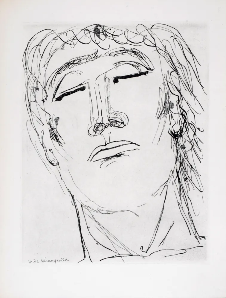 Água-Forte Waroquier - Figure sereine, 1946
