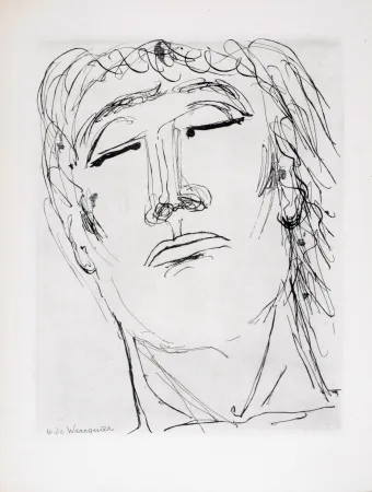 Água-Forte Waroquier - Figure sereine, 1946