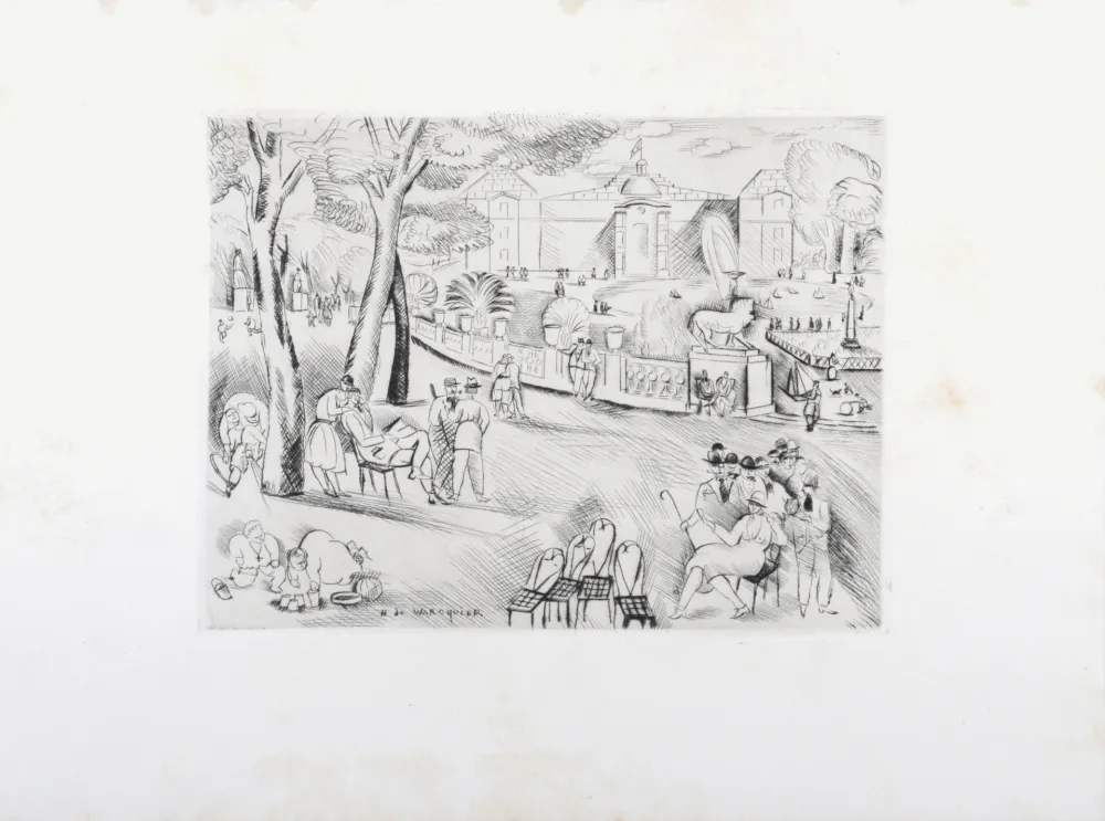 Gravura Waroquier - Jardin du Luxembourg