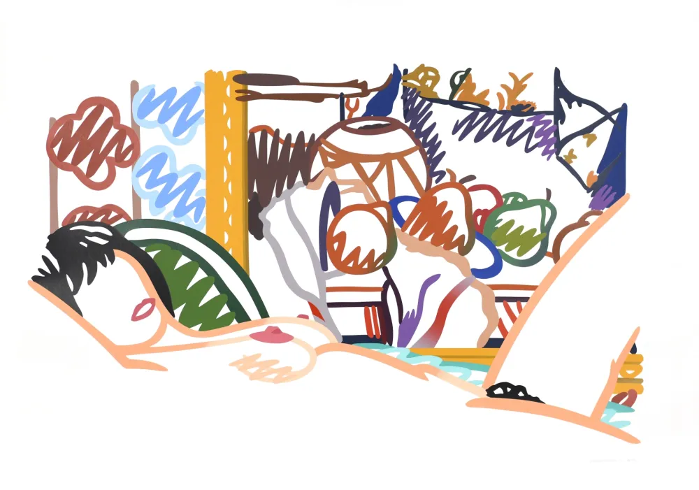 Serigrafia Wesselmann - Monica Nude with Cezanne