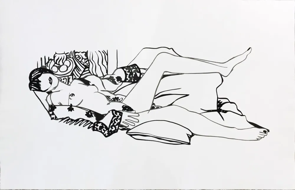 Água-Tinta Wesselmann - Monica Nude with Purple Robe