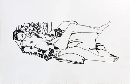 Água-Tinta Wesselmann - Monica Nude with Purple Robe
