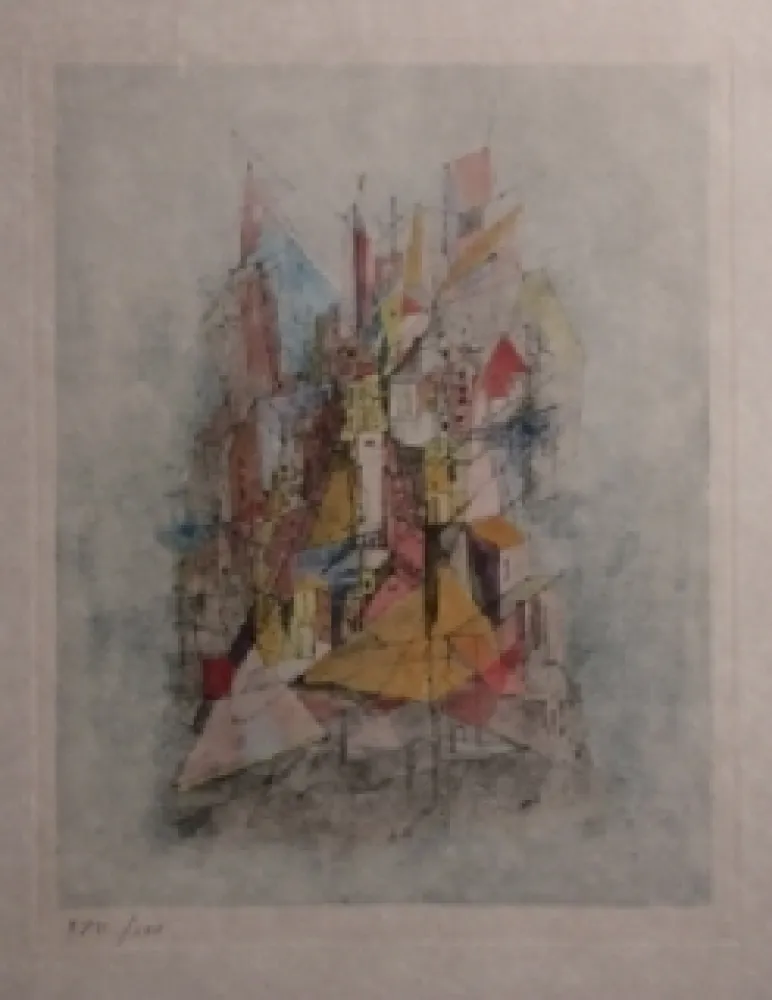 Gravura Wols - Le navire dans la ville