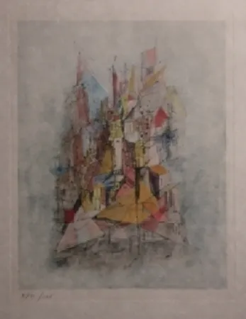 Gravura Wols - Le navire dans la ville