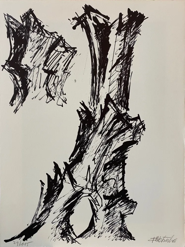 Litografia Wotruba - Il pleuvait 