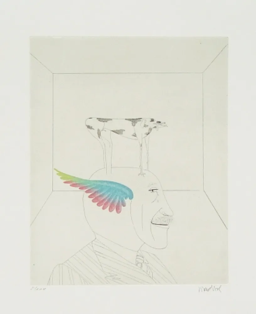 Água-Forte E Água-Tinta Wunderlich - Autoportrait au chien