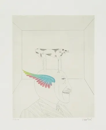 Água-Forte E Água-Tinta Wunderlich - Autoportrait au chien