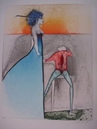 Litografia Wunderlich -  La Belle