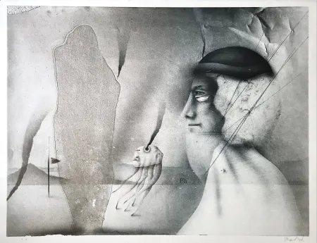 Litografia Wunderlich - Polyp mit Dame