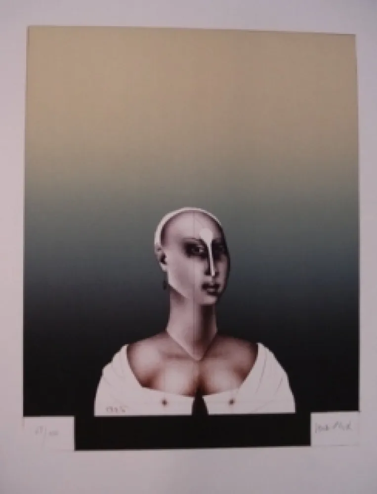 Litografia Wunderlich - Portrait d'une dame