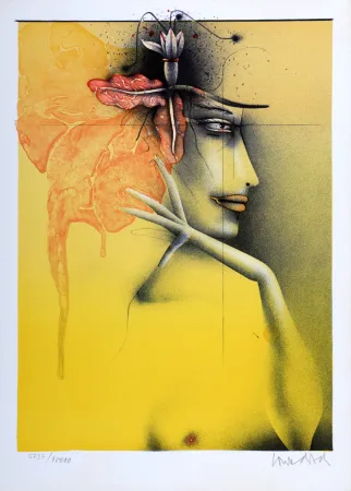Litografia Wunderlich - Tête de femme, 1982 - Hand-signed