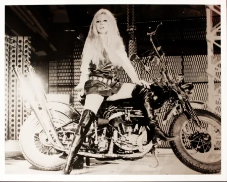Serigrafia Young - Brigitte Bardot sur sa Harley Davidson 