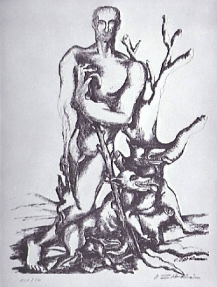 Litografia Zadkine - Le berger de Gerion