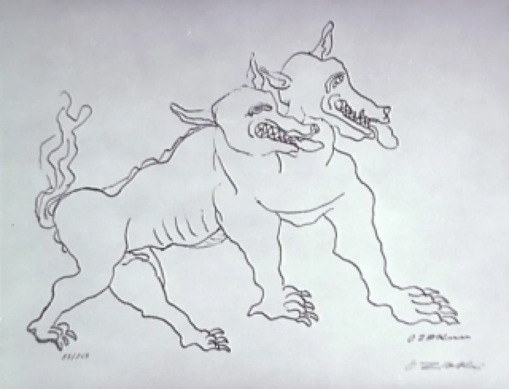 Litografia Zadkine - Le chien de Gerion (b)