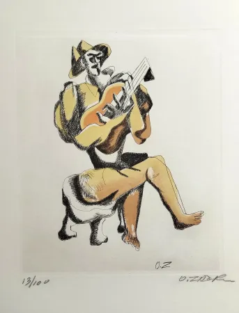 Água-Forte Zadkine - Le Guitariste