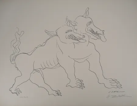 Litografia Zadkine -  Mythologie Hercule et le Cerbère