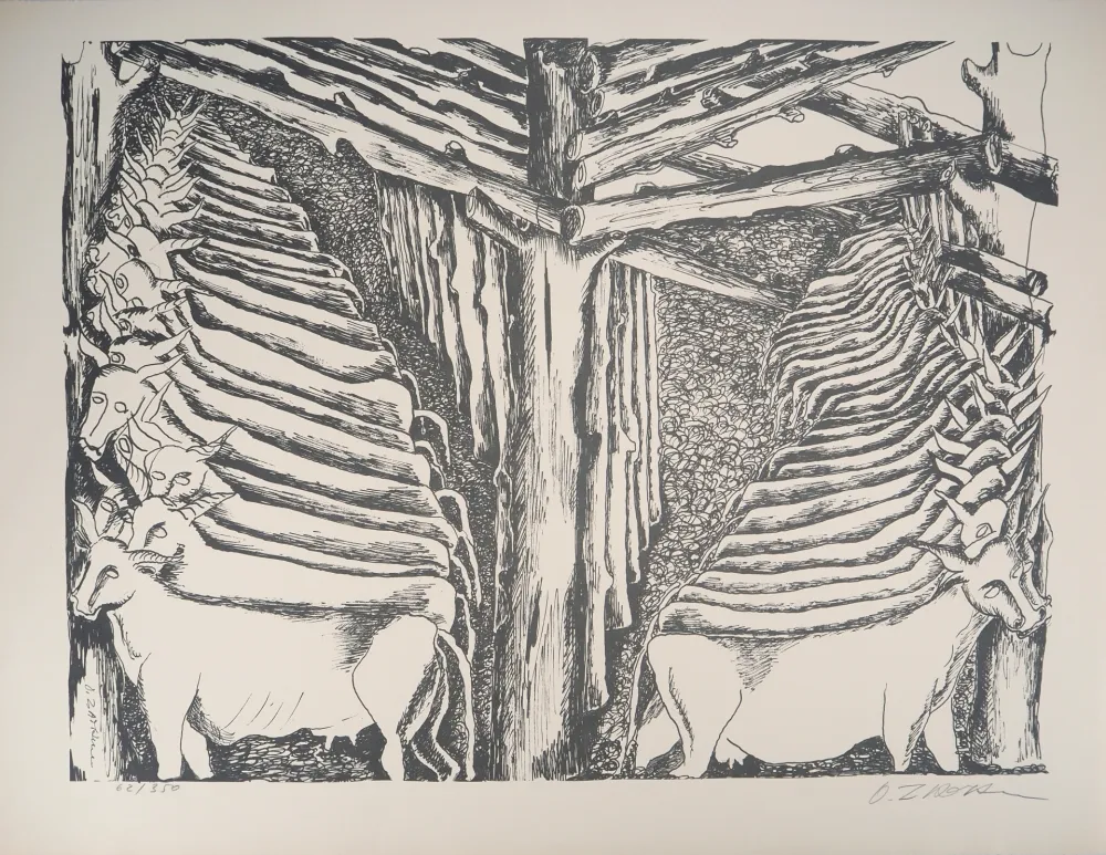 Litografia Zadkine - Mythologie : Hercule et les écuries d'Augias