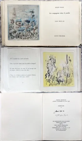 Livro Ilustrado Zao - René Char : LES COMPAGNONS DANS LE JARDIN. 4 gravures originales en couleurs (1957)