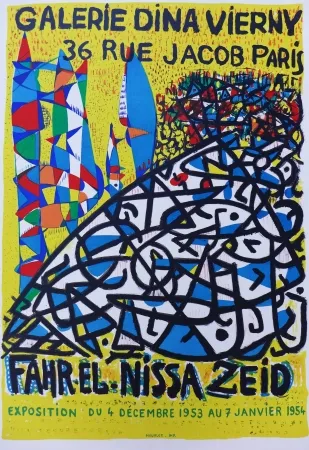 Litografia Zeid - Dina Vierny 1953