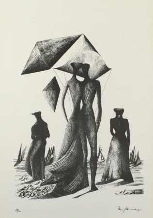 Litografia Zimmermann - Paar mit Himmelskörpern